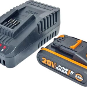 بطارية 20 فولت 2 أمبير + شاحن 20 فولت 2 امبير سريع Worx موديل WA3601