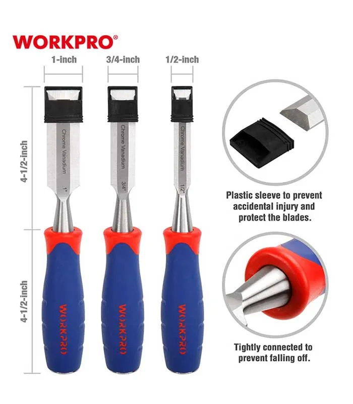 طقم ازميل نجارى 3 قطع من وورك برو - W001801 - الصورة 10