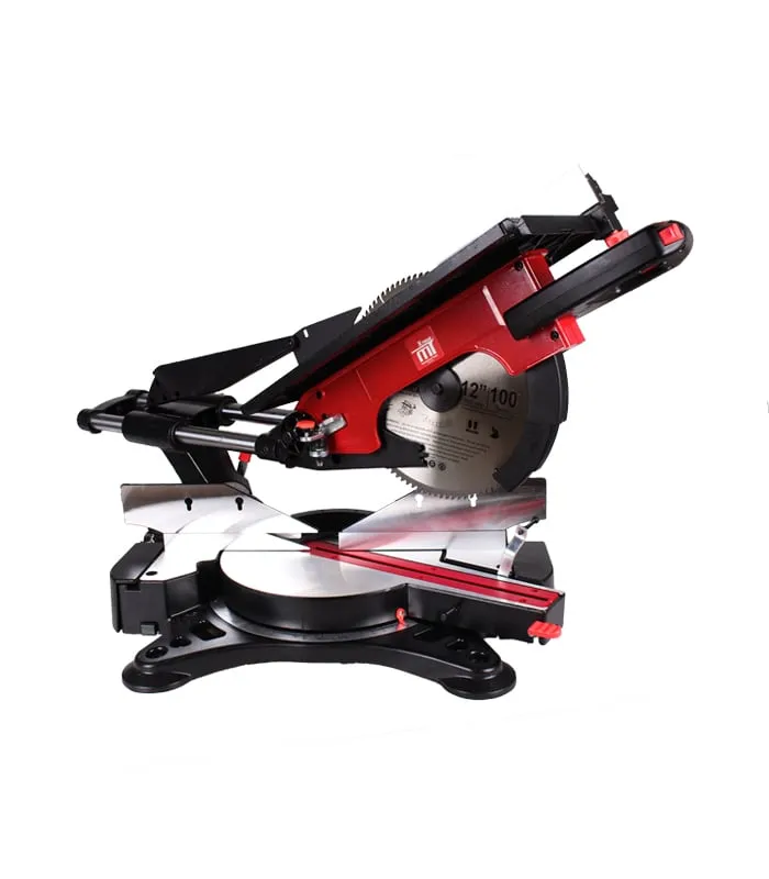 منشار ديسك سحاب + طاولة كهربائي 2000 وات - 12 بوصة 30 سم من MT مع إمكانية القطع بزاوية حتى °45 لتنفيذ جميع أعمال القطع وقص الأخشاب بدقة وسهولة موديل 7230