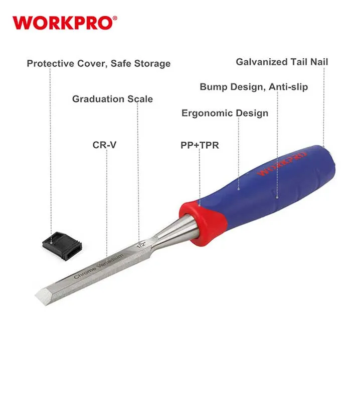 طقم ازميل نجارى 3 قطع من وورك برو - W001801 - الصورة 8