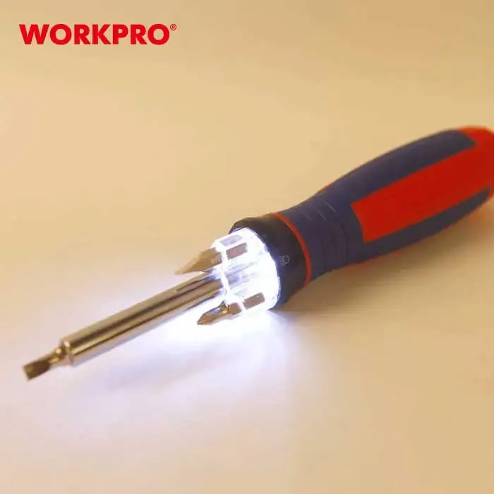 البنسة السحرية متعددة الاستخدامات W091018 + طقم مفكات وكشاف W021174 LED من ورك برو - الصورة 5