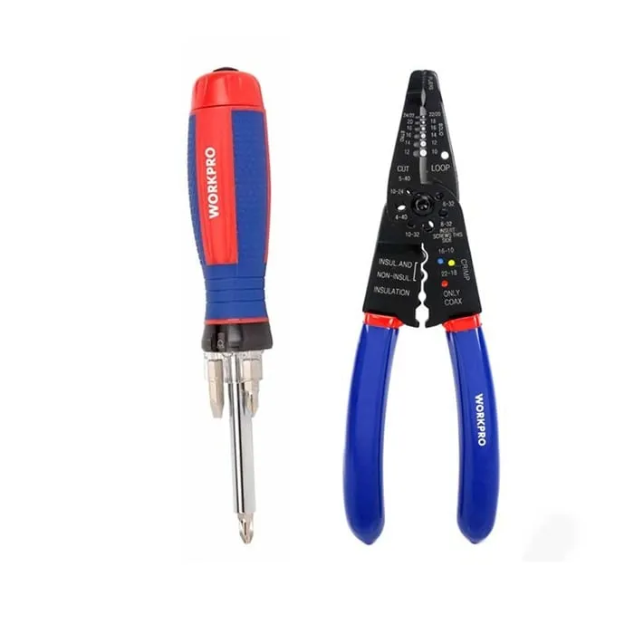 البنسة السحرية متعددة الاستخدامات W091018 + طقم مفكات وكشاف W021174 LED من ورك برو