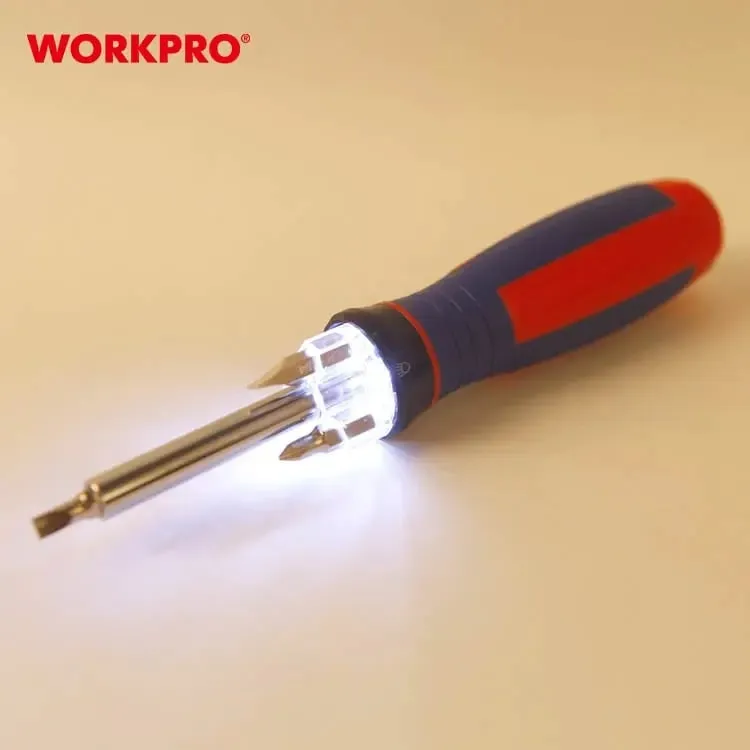 البنسة السحرية متعددة الاستخدامات W091018 + طقم مفكات وكشاف W021174 LED من ورك برو - الصورة 11